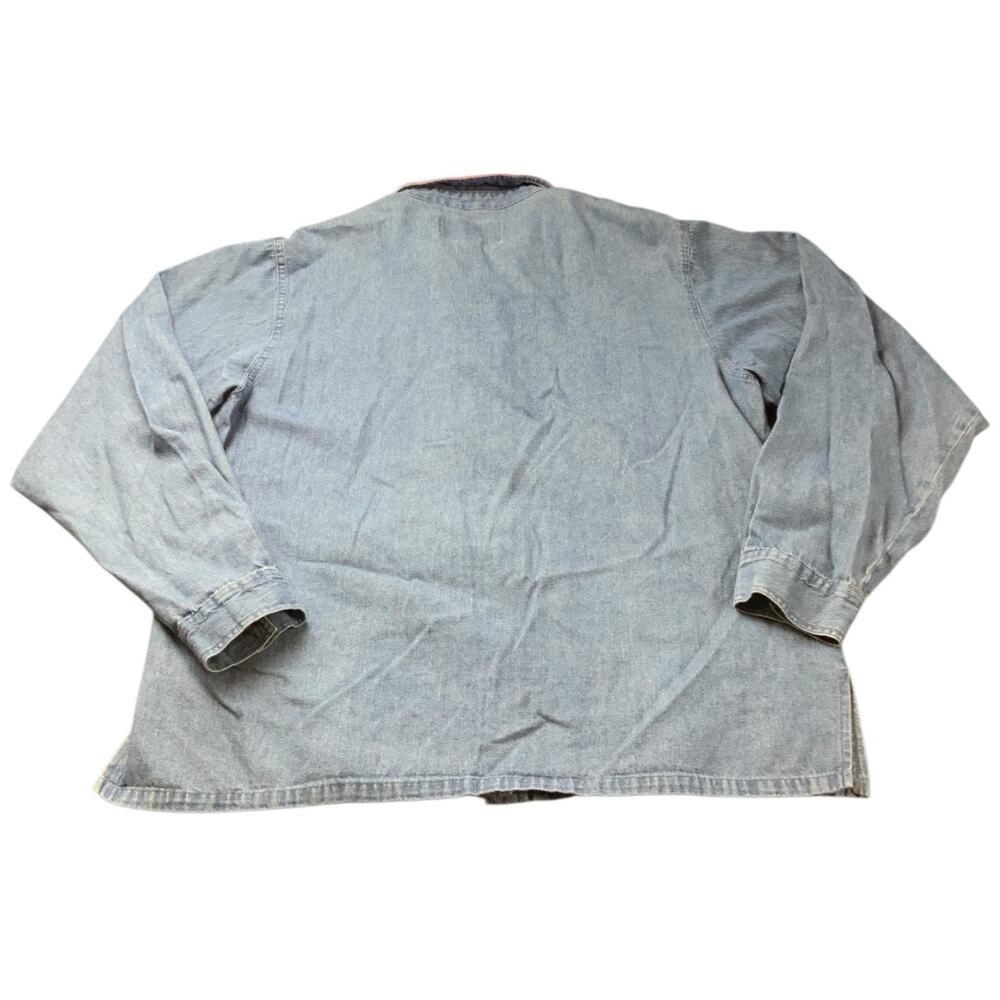 Vintage Tantrums Halloween Denim Shirt L Pumpkin Cat Bats Applique Cottagecore - Picture 7 of 9
